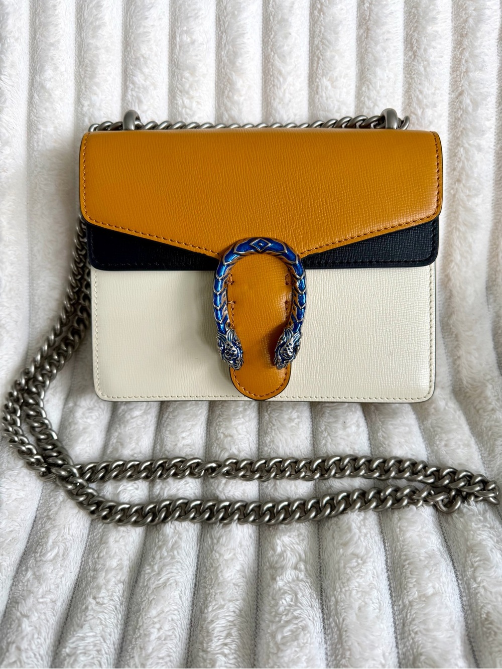 Designer-Inspired Tri-Color Shoulder Bag